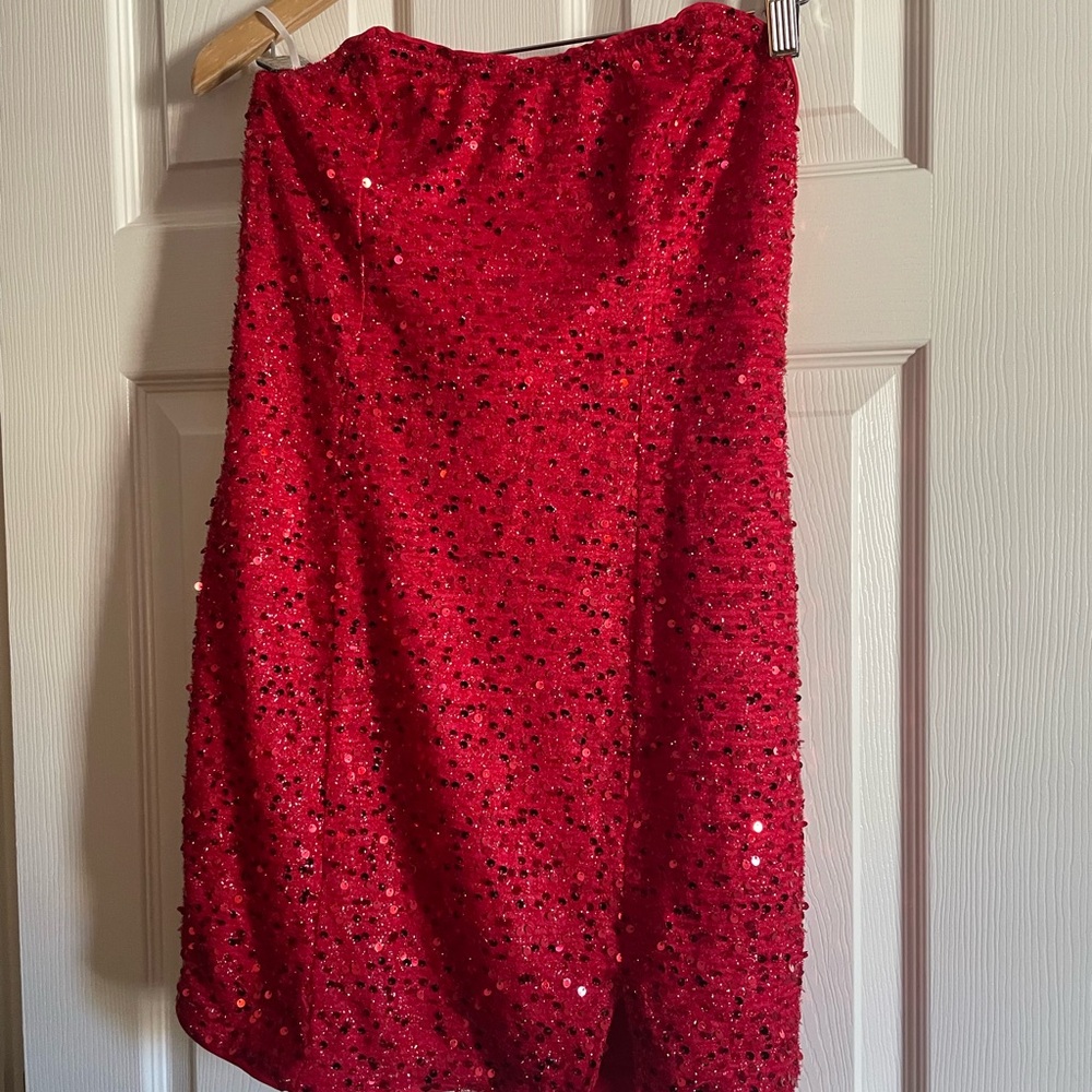 SHEIN Sparkling Red Sequin Dress